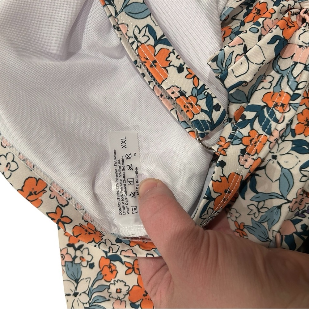 🌺 a.Jesdani Floral Cutout One‑Piece Swimsuit – XXL – Tummy Control, Push‑Up - Picture 7 of 9